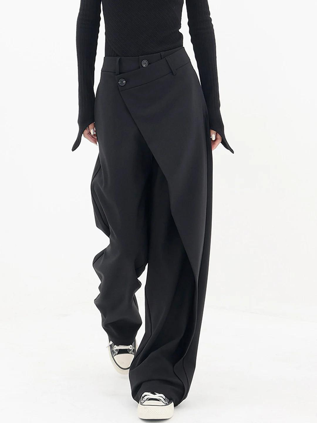 YOLIVIA | Asymmetrical Baggy Pants