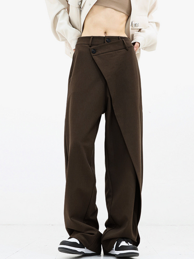 YOLIVIA | Asymmetrical Baggy Pants