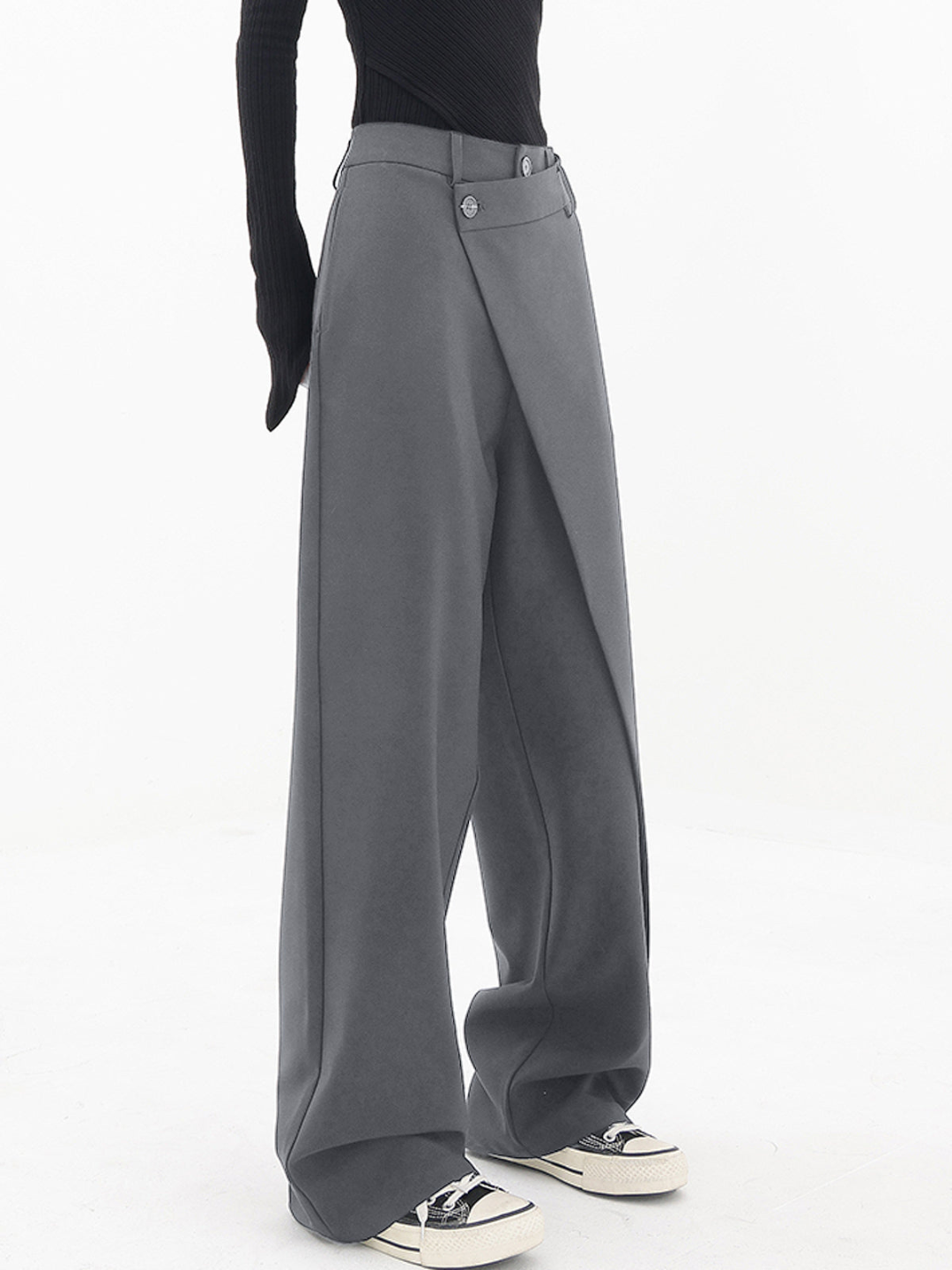 YOLIVIA | Asymmetrical Baggy Pants