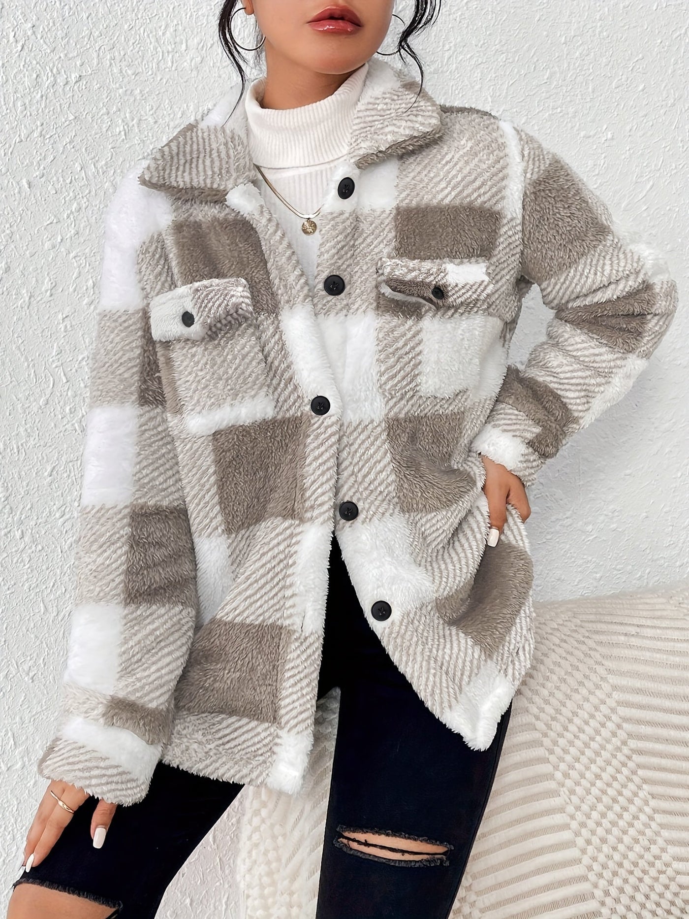 HANNAH - PLAID BUTTON-UP JACKET